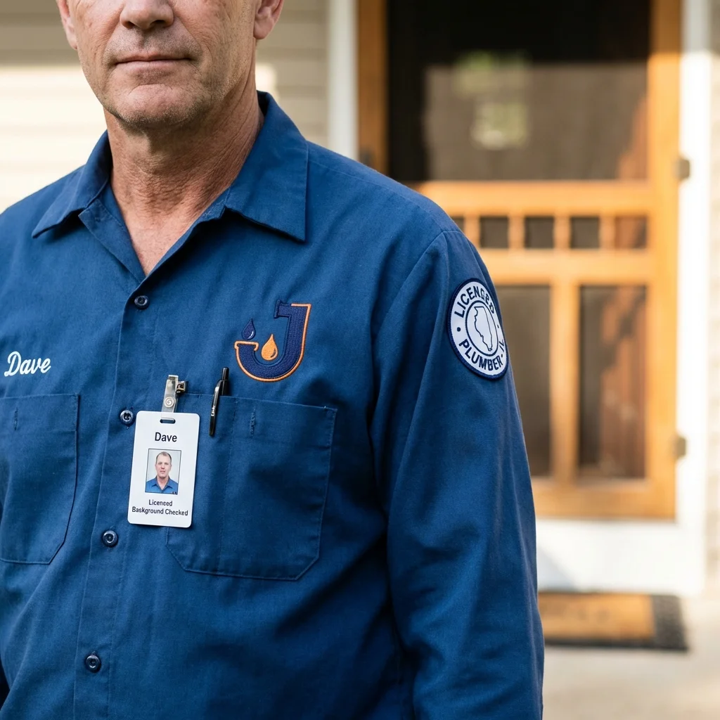 Licensed plumber showing ID badge in Somers Point, NJ