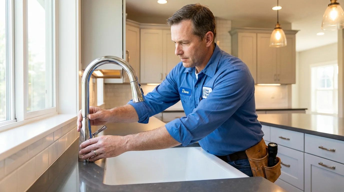 Kitchen faucet installation by Johns Plumbing LLC in Somers Point