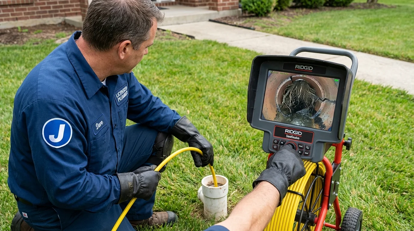 Sewer camera inspection being performed by Johns Plumbing LLC in Somers Point